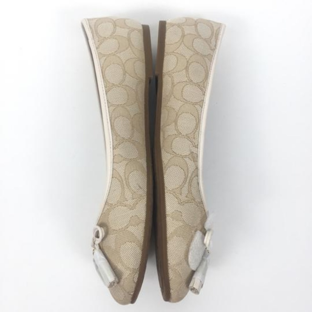 Coach Light Khaki Benni Signature Logo Flats NIB - Picture 4 of 5